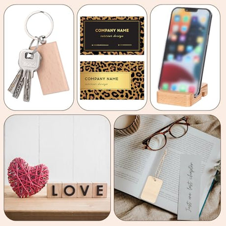 Tondiamo 118 Pcs Laser Material Engraving Explore Kit Laser Engraving Blanks Set Including Acrylic, Wood, Metal, PU Leather, Rock Materials for Laser Engraver Crafting Tondiamo