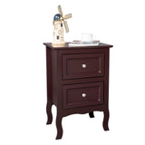 Bonnlo Brown Nightstand Set of 2, Nightstands with 2 Drawers, Bed Side Table/Night Stand, Small Nightstand for Bedroom, Small Spaces, College Dorm, Kids’ Room, Living Room, Wood, 16W x 12D x 24H Bonnlo