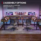 SANODESK 71" L Shaped Standing Desk with 4 Drawers, Height Adjustable Stand up Desk, Corner Gaming Desk with Monitor Stand, Black Frame/Rustic Brown Top SANODESK