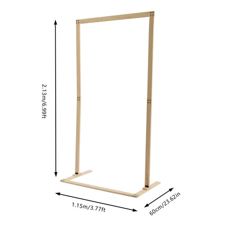 AKaSping Wooden Wedding Arch 3.8 * 7.0FT Square Rustic Wood Arch Wedding Backdrop Stand Wood Background Bracket Frame for Garden Ceremony Parties Lawn Decor AKaSping