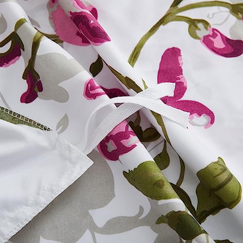 Marina Decoration Ultra Soft Silky Zipper Rich Printed Rayon Derived from Bamboo All Season 2 Pieces Duvet Cover Set with 1 Pillowcase, Pink Light Floral Pattern Twin/Single Size Marina Decoration