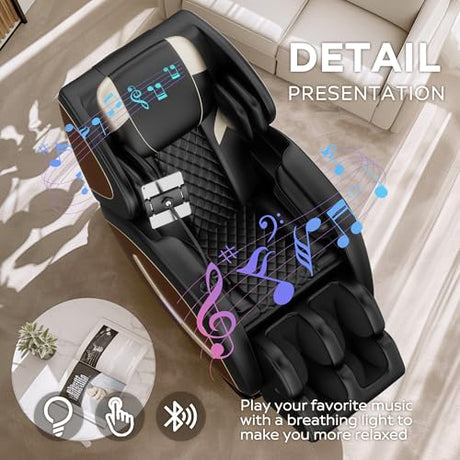 2026 Massage Chair Full Body, Zero Gravity SL-Track Shiatsu Massage Recliner, with Zero Gravity, with Full Body Air Pressure, Heat, APP Control, 6 Fix Point Rollers, Airbags, Deep Yoga Stretch (Brown) AYJOIR
