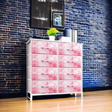 Sorbus Dresser with 8 Drawers - Furniture Storage Chest Tower Unit for Bedroom, Hallway, Closet, Office Organization - Steel Frame, Wood Top, Easy Pull Fabric Bins (8-Drawer, Pink) Sorbus