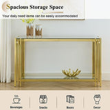 Goujxcy Gold Coffee Table Set of 4 Luxury 2-Tier Black Glass Coffee Table Console Table & 2 End Table w/Mirrored Stainless Steel Frame 4 Pieces Living Room Table Set for Home Office Goujxcy