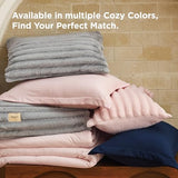 Bedsure Gentlesoft™ 2-in-1 Queen Comforter Set and Detachable Fluffy Blanket, Grey Bedding Set for All Season Use, SnapTech Design for Space Saving (Includes 2 Pillow Shams, 2 Pillowcases) Bedsure