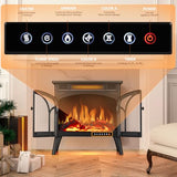 R.W.FLAME Electric Fireplace Heater 25" with Remote Control, Cathedral Stylish, Different Flame Effects and Log Set Colors, Adjustable Brightness and Heating Mode, Overheating Safe Design R.W.FLAME