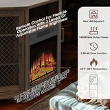 47" Corner Fireplace TV Stand for TVs Up to 55", Farmhouse Fireplace TV Stand with Remote 18" Electric Fireplace, Entertainment Center with Storage & Open Shelves for Living Room, Bedroom, Brown Vaczon
