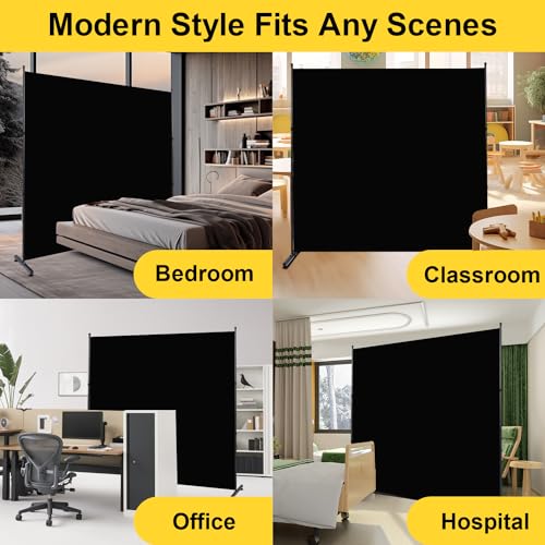 Room Divider 6FT Single Panel Privacy Screen, 71'' Wide Fabric Indoor Room Divider Wall Divider for Room Separation, Portable Room Partitions and Dividers Freestanding Temporary Wall Room Separators HOMSCREENER