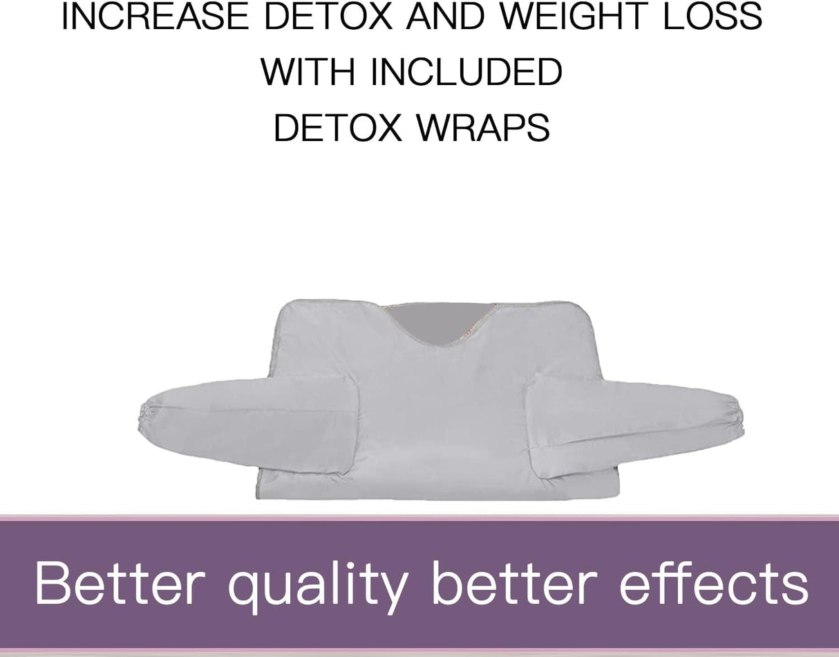 Sleeves Design Far-Infrared Sauna Blanket Fast Heating with Digital Control, Intelligent Remote Control 110V Pain Relief Detox Sauna Bed JKIUI