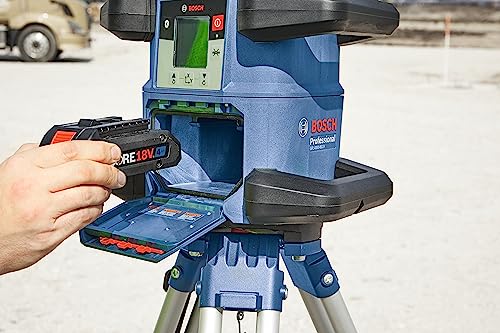 BOSCH GRL4000-80CHVK-S REVOLVE 18V Connected Self-Leveling Horizontal/Vertical Rotary Laser Kit, Includes Tripod, Grade Rod, Receiver, Battery Adapter, 4 D Batteries, Carrying Case, & Accesso - WoodArtSupply