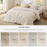 Bedsure Textured Duvet Cover Queen Size - Cotton-Like Polyester Jacquard Duvet Cover Set for All Seasons - 3 Pieces Ultra Soft Bedding Set with 2 Pillow Shams, NO Comforter (Beige, Queen, 90"x90") Bedsure