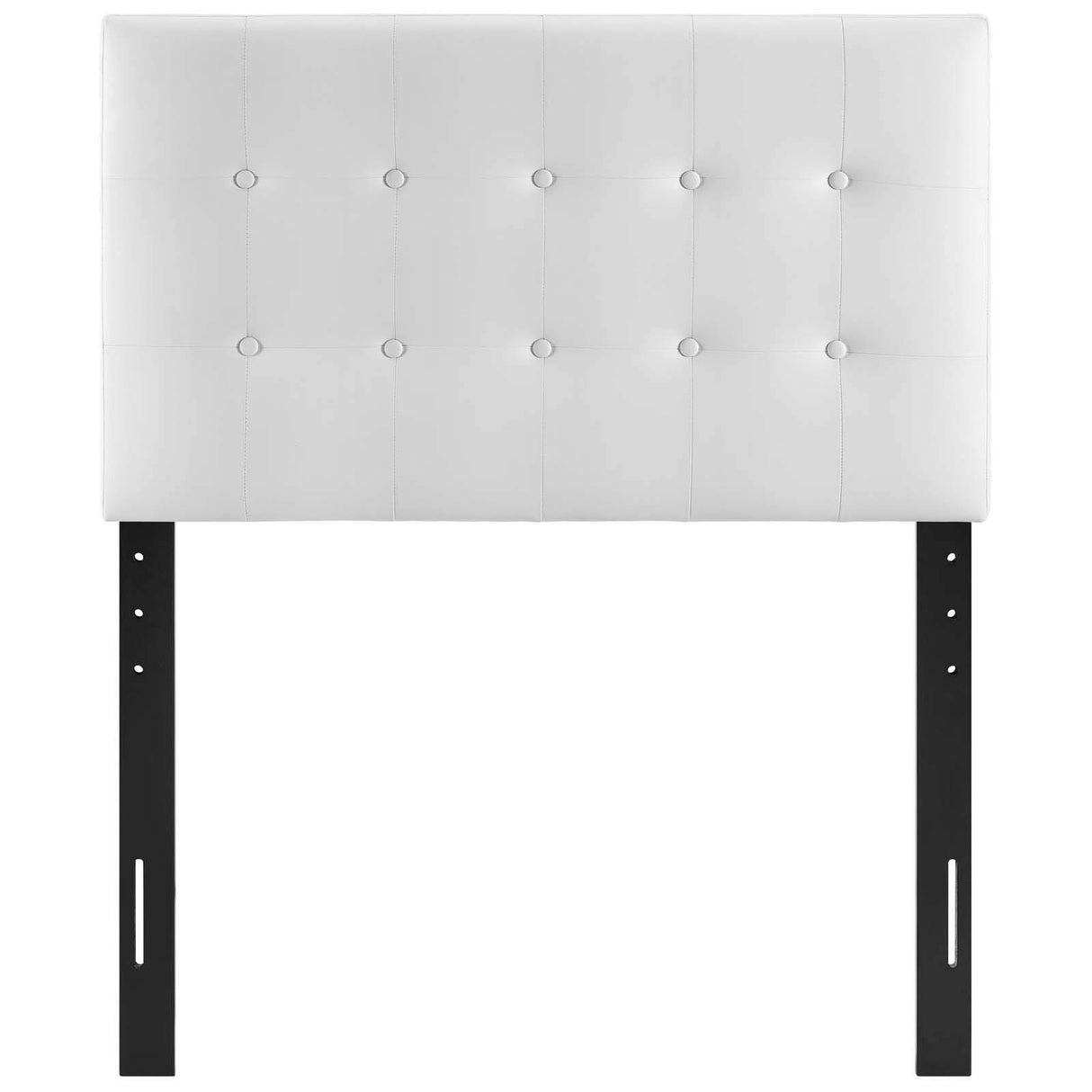 Modway Emily Tufted Button Faux Leather Upholstered Twin Headboard in White Modway