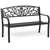 Garden Bench Outdoor Bench Patio Bench for Outdoors Metal Porch Clearance Work Entryway Steel Frame Furniture for Yard FDW