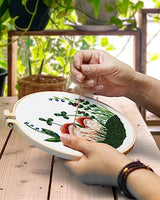 TINDTOP Embroidery Kit for Adult for Beginners, 5 Sets Mushroom Embroidery Kit for Beginners Include Embroidery Cloth Hoops Threads for Craft Lover Hand Stitch with Embroidery Skill Techniques
