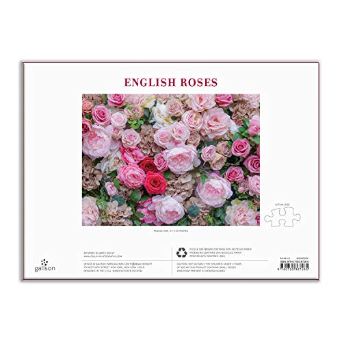 English Roses 1000 Piece Puzzle from Galison - Beautiful Photographic Jigsaw Puzzle from James Ogilvy Featuring Roses and Hydrangeas, Challenging & Fun Puzzle for Adults, 27" x 20", Unique Gift Idea Galison