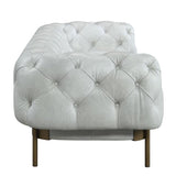 Acme Ragle Sofa in Vintage White Top Grain Leather Acme