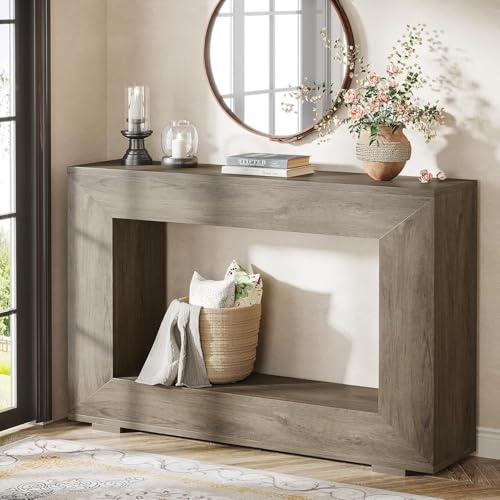 Tribesigns Farmhouse Console Table, 47 Inches Entryway Console Table with Storage, Industrial Hallway Accent Table for Living Room, Entrance Tribesigns