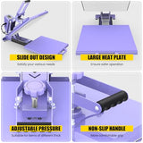 AKEYDIY15X15 Heat Press Machine Slide Out Clamshell for T-Shirts, Industrial-Quality T-Shirt Press, Vinyl Heat Press, Digital Sublimation for T Shirt, Pillows, Bag, Mats (Shirt Press_TFES) AKEYDIY