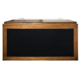 Pemberly Row Farmhouse Wood Kitchen Island with Granite Top in Antique White Pemberly Row