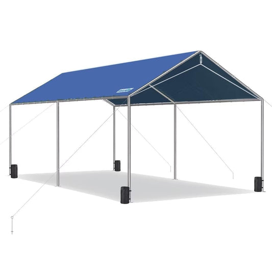 Quictent 10x20 ft Heavy Duty Carport Car Canopy Garage Outdoor Boat Shelter Party Tent- Blue - WoodArtSupply