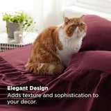 Bedsure Queen Sheet Set - 4 Pieces Soft Queen Size Sheets - Breathable & Cooling - Hotel Luxury - Easy Care Polyester Microfiber Bedding for Women, Men, Red Bedsure