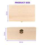 Craft County Unfinished Wooden Keeper Box with Hinges and Latch – Storage for Collectibles and Supplies Craft County