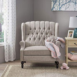 Christopher Knight Home Salome Push Back Recliner, Light Gray, Dark Brown