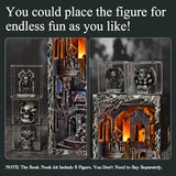 MiniCity Book Nook Kit with LED Light, DIY Miniature Dollhouse Booknook Kit, Creepy Scary 3D Wooden Puzzle Bookshelf Insert Decor for Stress Relief Craft for Book Lovers & Adult (Haunting Relics)