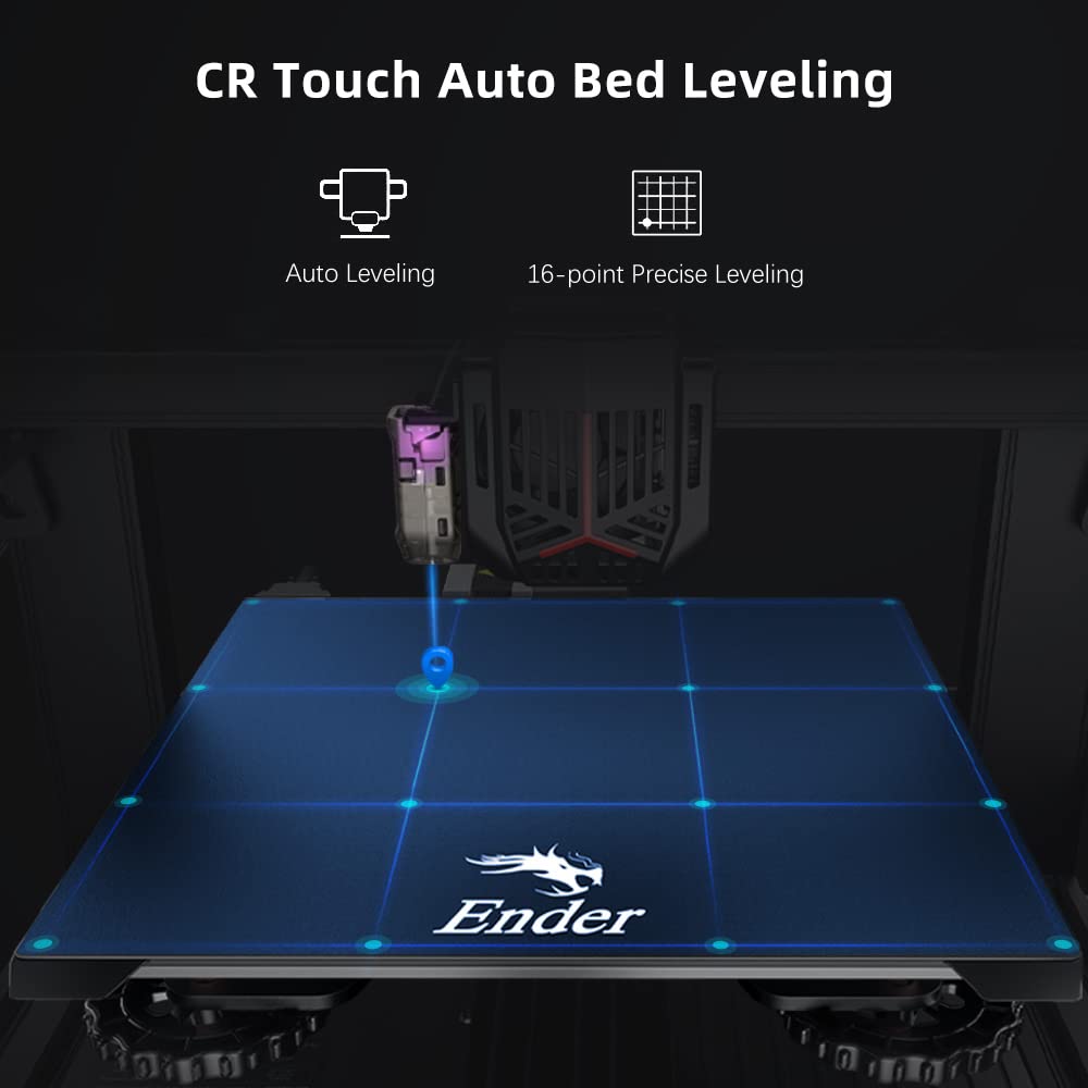 Official Creality Ender 3 V2 Neo 3D Printer with CR Touch Auto Leveling PC Spring Steel Platform Full-Metal Extruder 95% Pre-Installed 3D Printers Resume Print and Model Preview 8.66x8.66x9.8 - WoodArtSupply