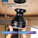 Amico Ceiling Fans with Lights, 42 inch Low Profile Ceiling Fan with Light and Remote Control, Flush Mount, Reversible, 3CCT, Dimmable, Noiseless, Black Ceiling Fan for Bedroom, Indoor/Outdoor Use Amico