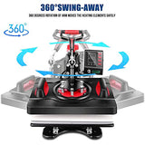 Heat Press, 8 in 1 Heat Press Machine 38x38cm/15x15 inch, 360° Swing Away Digital T Shirt Pressing Machine, Multifunction Heat Transfer Sublimation Combo for T Shirts Mugs Hat Plate Cap WoodArtSupply