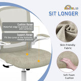 Mimoglad Home Office Chair, High Back Desk Chair, Ergonomic Mesh Computer Chair with Adjustable Lumbar Support and Thickened Seat Cushion (Modern, Beige) Mimoglad