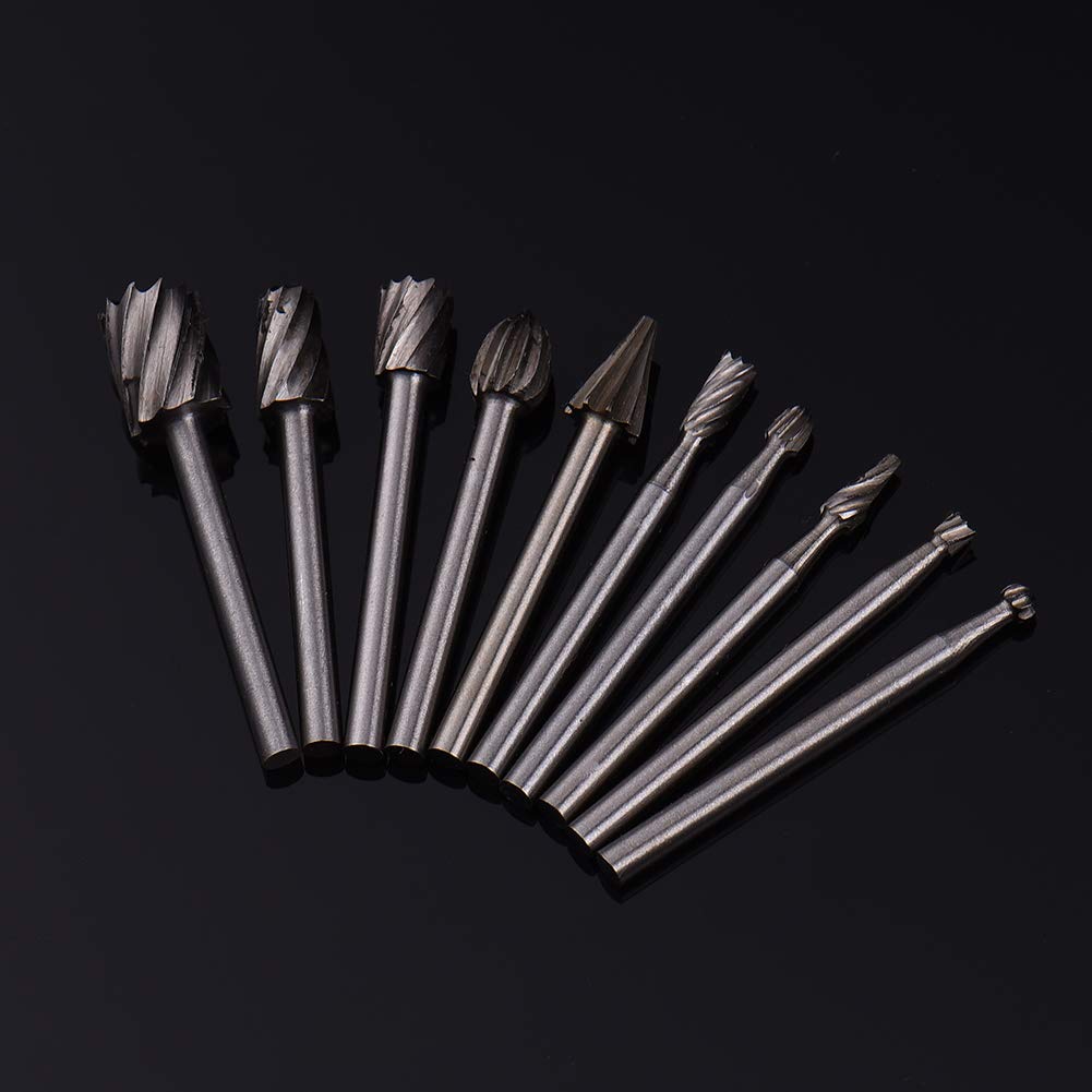 HSS Router Dremel Bits and Router Bit Set 1/8"(3mm) Shank for Power Rotary Tools Accessories for DIY Woodworking, Carving, Edge Treatment Grooving Wood, Drilling Rongon