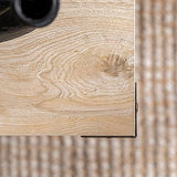 Walker Edison Sedalia Modern Farmhouse Metal X Side Table, 18 Inch, White Oak Walker Edison