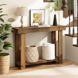 HOKYHOKY Solid Wood Console Table for Entryway, 42.5" Farmhouse Entryway Tables Thickened Tabletop and Legs Rustic Narrow Skinny Behind Couch Sofa Table for Living Room, Hallway, Foyer HOKYHOKY
