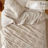 Joiedomi Tufted Full Size Comforter Set, 3 Pieces Beige Boho Full Bedding Set with 1 Boho Flower Comforter and 2 Pillow Shams, Bed in a Bag for All Seasons Joiedomi