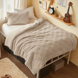 Joiedomi Tufted Twin Comforter Set, 2 Pieces Brown Boho Twin Bedding Set with 1 Plaid Geometric Comforter and 1 Pillow Sham, Checkered Bed in a Bag for All Seasons Joiedomi