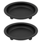 Thindolex Matte Black Iron Candle Plate, Set of 2, Metal Saucer Style Candle Holder for Pillar/Scented/Flameless/Ball Candles, Decorative Candle Stand for Table Centerpiece Thindolex