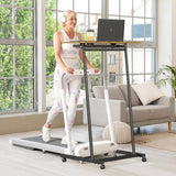 Eocnrhe Treadmill Desk, Mobile Small Standing Desk with Wheels for Walking Pad, Portable Table for Laptop, Rolling Table Adjustable Height, Bedside Table Eocnrhe