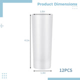 Tideme 3 oz Sublimation Shot Glass Blanks - 12 PCS Sublimation Frosted Shot Glasses,Personalized Sublimation Glass Cups with Heavy Base, Sublimation Wine Tumbler for Whiskey,Tequila,Vodka Tideme