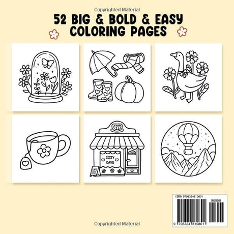 Stress Relief: Coloring Book for Adults and Kids, Bold and Easy, Simple and Big Designs for Relaxation Featuring Animals, Landscape, Flowers, Patterns, Cute Things And Many More (Bold & Easy Coloring) Coco Wyo LLC