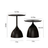 Nesting Tables, Black Side Tables, Modern End Tables for Living Room Nesting Coffee Table Set of 2,Console Table Pedestal Tables TDDFLO