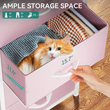 YITAHOME Dresser with 4 Drawers - Storage Tower Unit, Fabric Dresser for Bedroom, Living Room, Closets - Sturdy Steel Frame, Wooden Top & Easy Pull YITAHOME