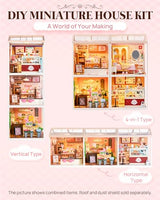 Rolife Super Creator Kits Pink Bedroom, Tiny House Building Blocks for Little Dolls, DIY Plastic Mini House Model Building Kits for Teens Aged 14+, DIY Crafts/Hobbies for Adults (Lovely Pink Bedroom)