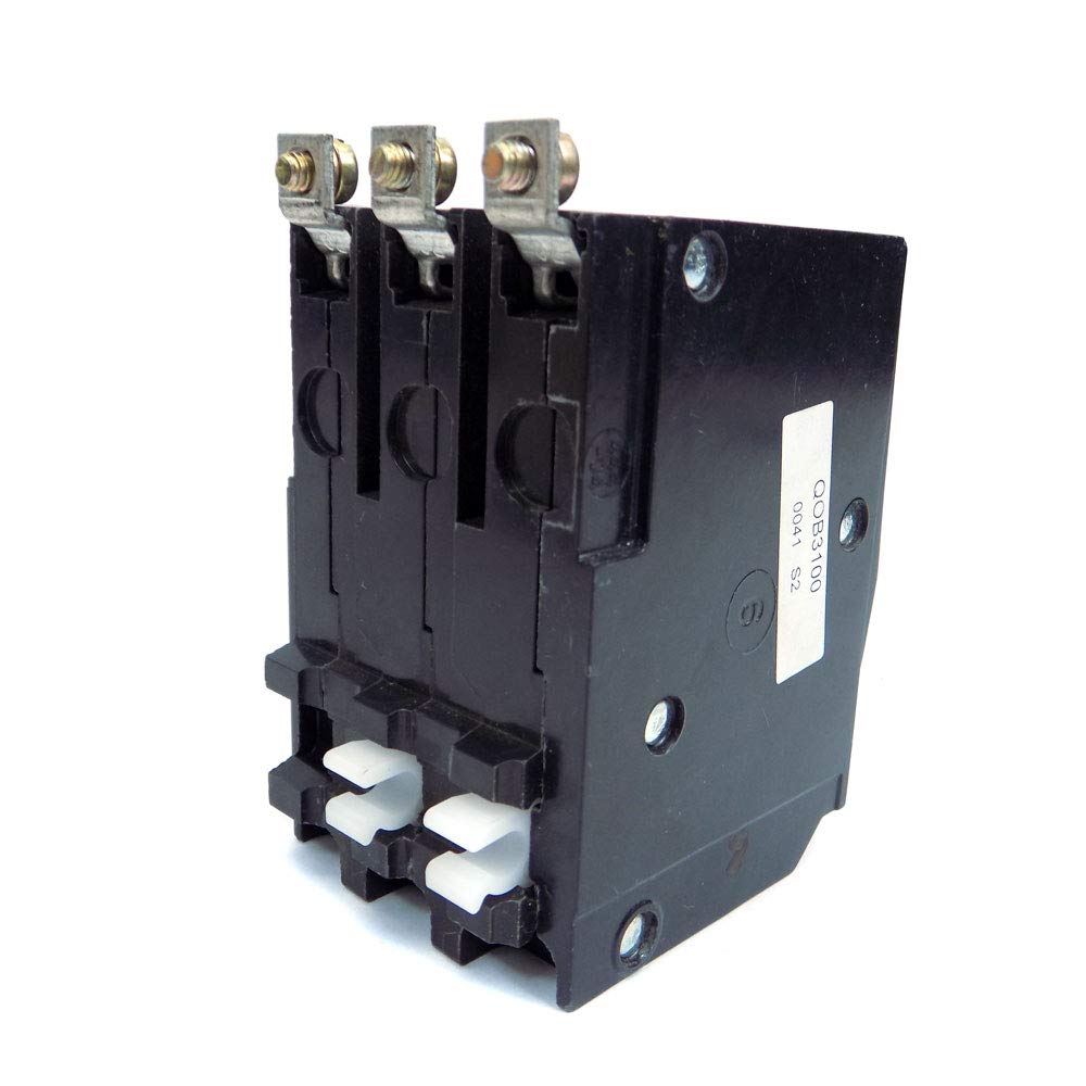 Square D QOB3100 Circuit Breaker (QOB) Standard, 100A, 3-Pole, 240 Vac, 3-Phase, Bolt-On, Black