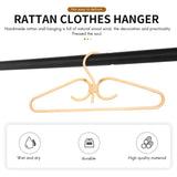 Luejnbogty 2Pcs Rattan Clothes Hanger Natural Rattan Hand-Woven 3 Hook Hanger for Home Wardrobe Clothing Store Decor 40x20cm Luejnbogty