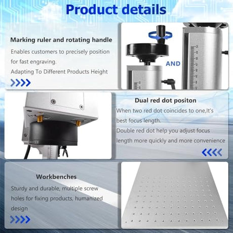 US Stock 300W JPT MOPA Fiber Laser Marking Machine with 200×200mm Field Lens, Air-Cooled Engraver for Metal Stainless Steel Jewelry, 110V Oabduz