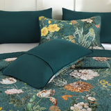Anibedding Floral Quilt Set Queen Size, 3Pieces Green Microfiber Lightweight Besspread for Bedroom Living Room All Season Use Anibedding