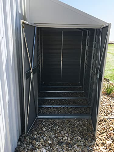 Arrow YS47-A Compact Galvanized Steel Storage Shed with Pent Roof, 4' x 7' - WoodArtSupply