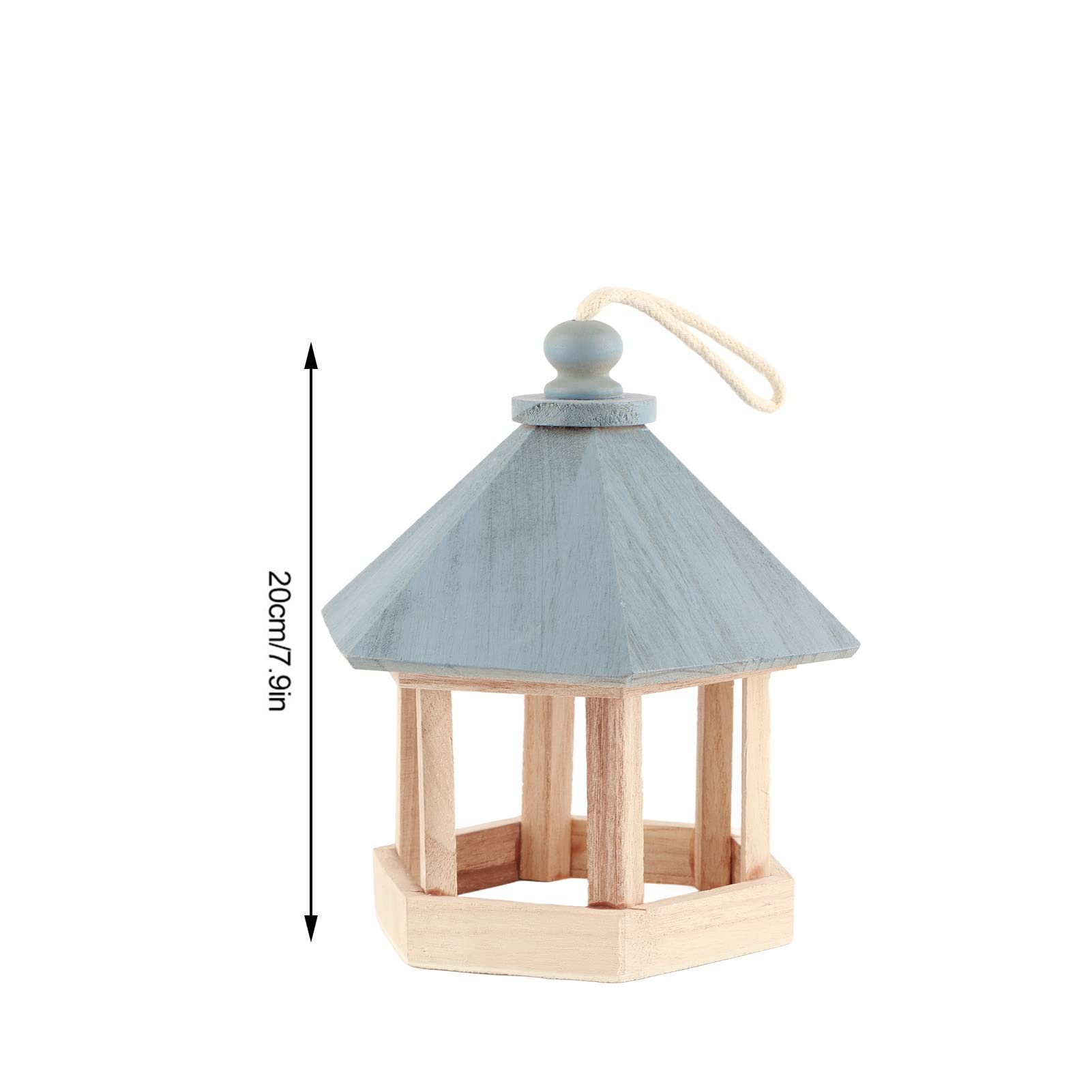 Hexagon Gazebo Bird Feeder,Wood Birds House Feeder Wooden Hanging Wild Bird Feeder for Outside Feeding Birds. - WoodArtSupply